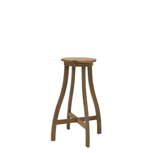 Tabouret de bar contemporain - BARTON - Tectona - en teck / 4 pieds