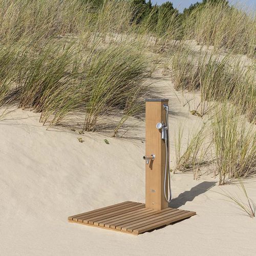 Douche de jardin de piscine - CALIFORNIA - Tectona - en acier inoxydable / résidentielle