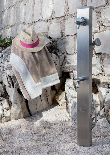 Douche d'extérieur de piscine - RIVA - Tectona - en acier inoxydable / professionnelle / résidentielle
