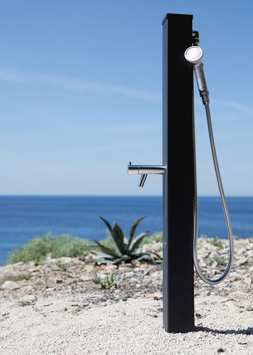 Douche d'extérieur de piscine - GRAPHITE - Tectona - en acier galvanisé / résidentielle / professionnelle