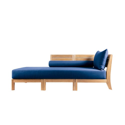Méridienne contemporaine - EXETER - Tectona - en Sunbrella® / en teck / de jardin