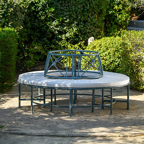 Banc public Néo-classique - 1800 - Tectona - en aluminium / avec dossier / tapissé