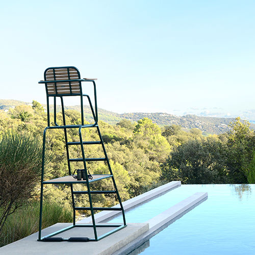 Chaise d'arbitre de tennis - Tennis - Tectona - en aluminium / en teck / avec accoudoirs