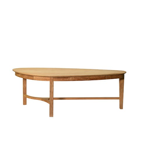 Table basse contemporaine - Exeter - Tectona - en teck / avec piètement en bois / ovale