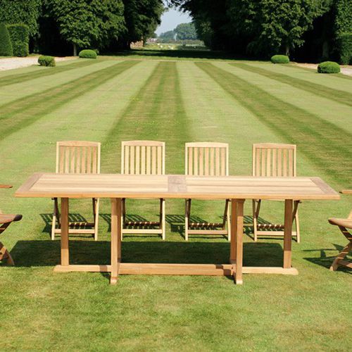 Table contemporaine - ARLINGTON    - Tectona - en teck / avec piètement en teck / rectangulaire