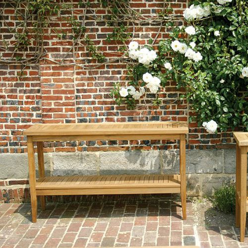 Console contemporaine - LEEDS - Tectona - en teck / avec piètement en bois / rectangulaire