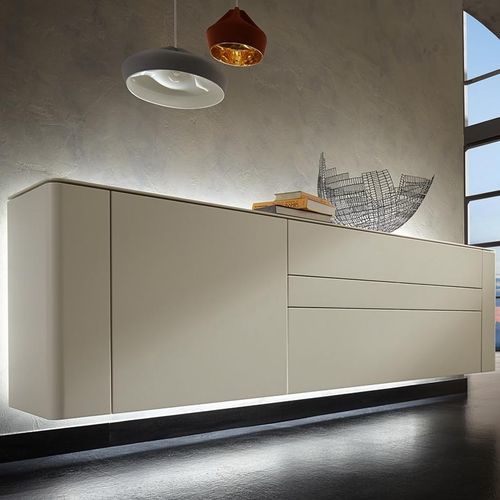 Buffet mural - GENTIS - hülsta - contemporain / en cuir / en bois laqué