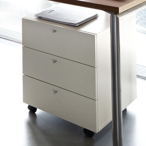Caisson de bureau en bois laqué - TIME  - hülsta - à 3 tiroirs / à roulettes