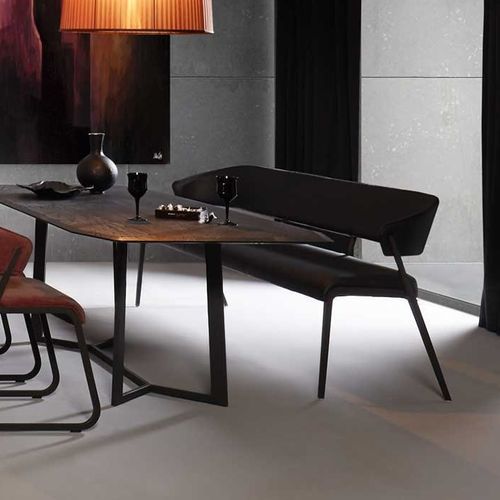 Banc contemporain - S 500 - hülsta - en cuir / en métal / avec dossier