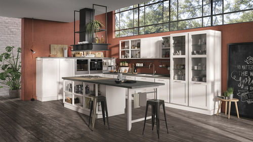 Cuisine contemporaine - PROVENZA - CUCINE LUBE - en bois / avec îlot / avec poignée