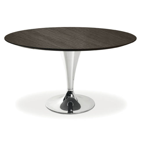 Table contemporaine - DISCOVERY - CUCINE LUBE - en métal chromé / avec piètement en métal chromé / ronde