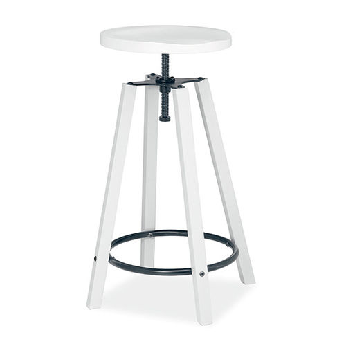 Tabouret de bar contemporain - ZEDY - CUCINE LUBE - en bois laqué / avec repose-pieds / pivotant