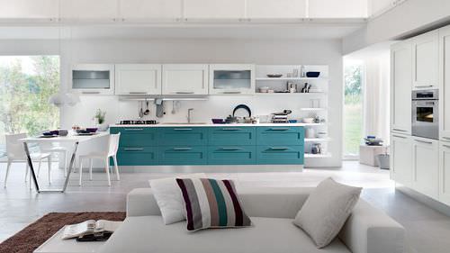 Cuisine contemporaine - GALLERY - CUCINE LUBE - en bois / avec poignée