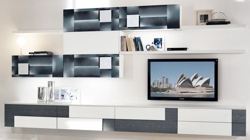 Ensemble TV mural contemporain - CREATIVA - CUCINE LUBE - en bois