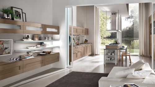 Ensemble mural de salon contemporain - GALLERY - CUCINE LUBE - en bois laqué