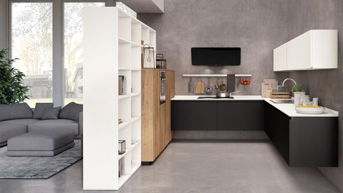 Cuisine contemporaine - OLTRE - CUCINE LUBE - en bois / en aluminium / sans poignée