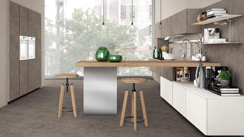 Cuisine contemporaine - OLTRE - CUCINE LUBE - en bois / en aluminium / sans poignée