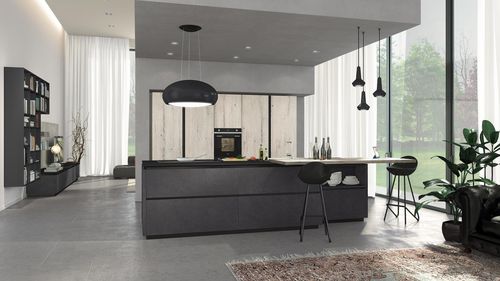 Cuisine contemporaine - OLTRE - CUCINE LUBE - en bois / en aluminium / avec îlot