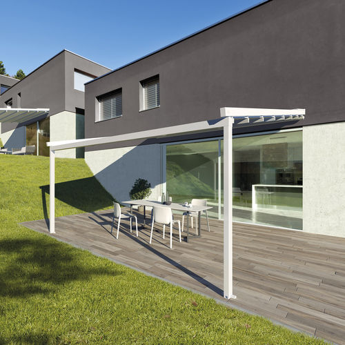 Pergola adossée - JEANS - Gibus SPA - en aluminium peint / couverture coulissante en toile PVC / sur mesure