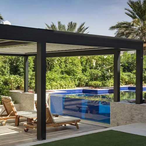 Pergola autoportée - DUBAI - UNITED ARAB EMIRATES - Gibus SPA - en bois / en verre / bioclimatique