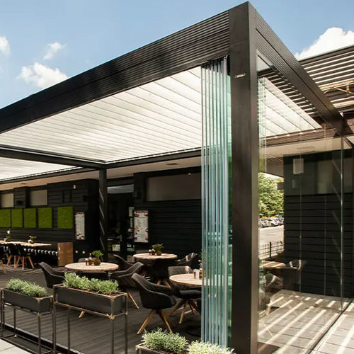 Véranda autoportée - DON PEPE - Gibus SPA - en verre / en métal / pour restaurant