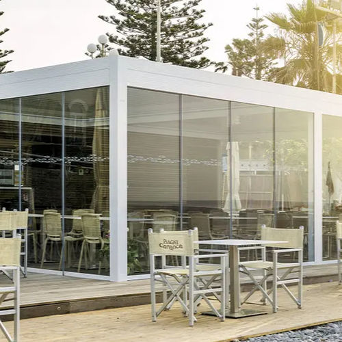 Véranda en verre - IMPERIA - ITALY - Gibus SPA - en métal / professionnelle / avec fenêtres coulissantes