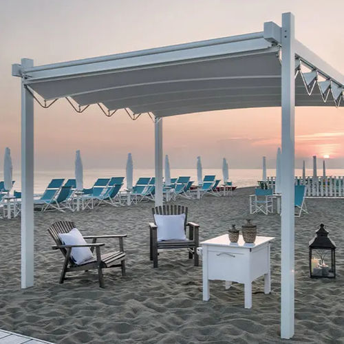Gazebo en bois - FORTE DEI MARMI - ITALY - Gibus SPA - toit en toile / structure en bois / professionnel