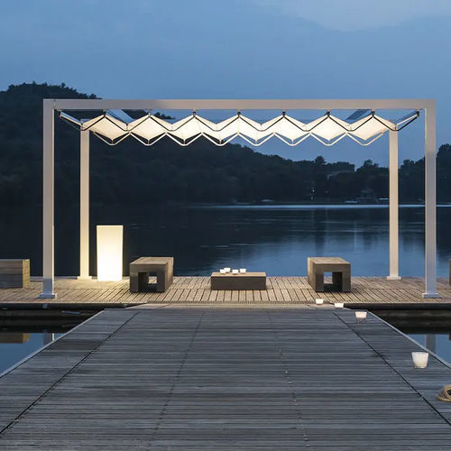 Gazebo en bois LAKE SIRIO PIER Gibus SPA en PVC / toit en toile