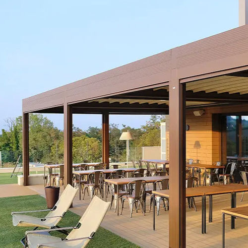 Pergola adossée - BALDORIA BREWPUB - Gibus SPA - en tissu / à lames brise soleil / sur mesure