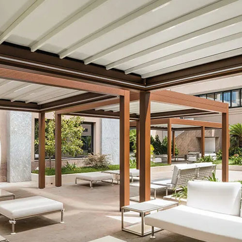 Pergola autoportée - AVELLINO - ITALY - Gibus SPA - aluminium / en PVC / à lames brise soleil