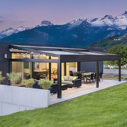 Pergola autoportée - QUADRA - Gibus SPA - adossée / en aluminium peint / en aluminium thermolaqué