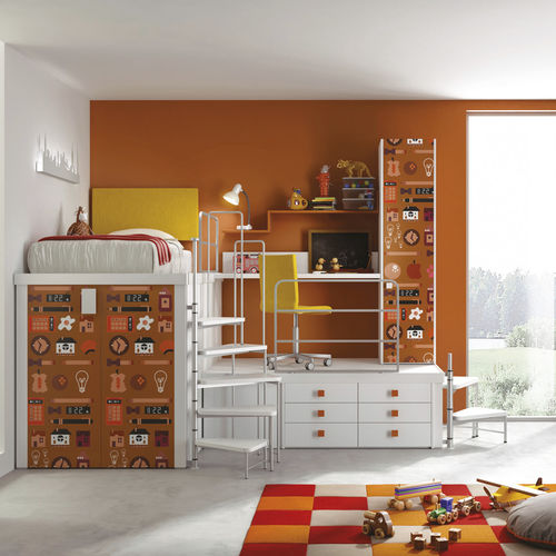 Chambre d'enfant orange - 307 - TUMIDEI - en mélaminé / en aluminium anodisé / mixte