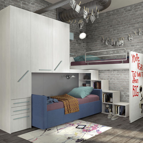 Armoire contemporaine - 357 - TUMIDEI - en aluminium anodisé / en mélaminé / à portes battantes