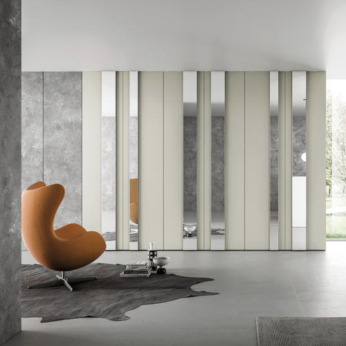 Armoire contemporaine - 377 - TUMIDEI - en aluminium laqué / en mélaminé / à portes battantes