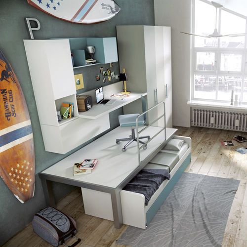 Chambre d'enfant blanche - 310 - TUMIDEI - bleue / en mélaminé / en aluminium anodisé
