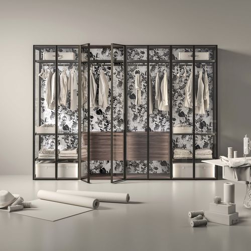 Armoire contemporaine - CRISTAL - TUMIDEI - en verre / en aluminium / à portes battantes