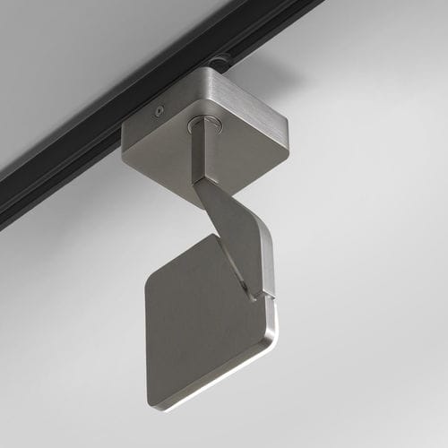 Éclairage sur rail à LED - JACKIE   - PANZERI - carré / en métal brossé / en polycarbonate