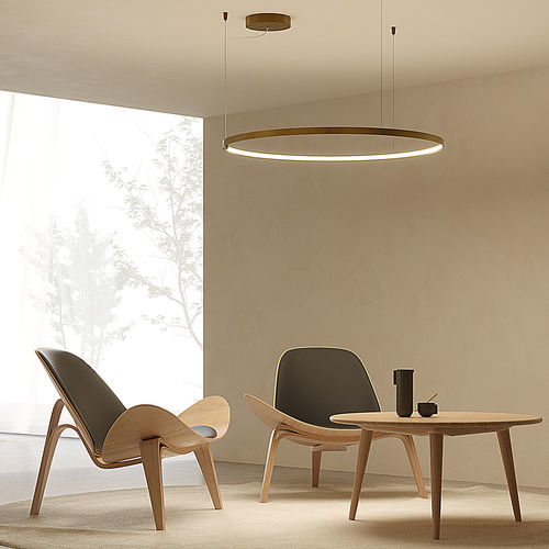 Luminaire suspendu - ZERO SMART - PANZERI - à LED / courbé / horizontal