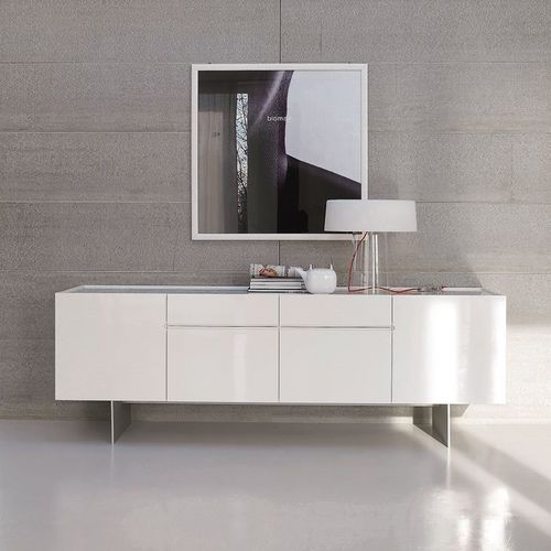 Buffet contemporain - Kubit - ALIVAR - en MDF laqué / en aluminium peint / en aluminium brossé