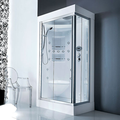 Cabine d'hydromassage d'angle - ACQUAZZURRA 80-100 - GRUPPO TREESSE - en verre / trempé