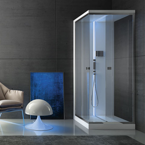 Cabine de douche multifonction - SCURETTO 990 - GRUPPO TREESSE - en verre / en chrome / à portes coulissantes