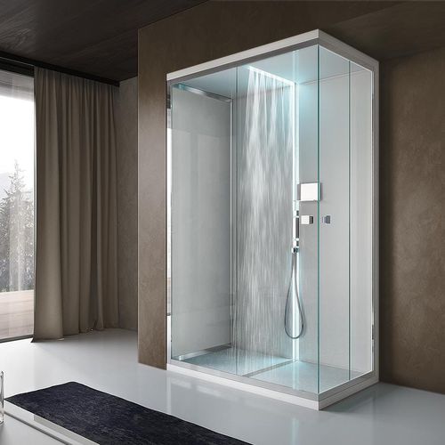 Cabine de douche multifonction - SCURETTO 812 - GRUPPO TREESSE - en verre / en chrome / à portes coulissantes