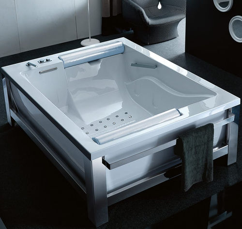 Baignoire à poser - BIS ONE STEEL - GRUPPO TREESSE - en acier / double / hydromassage