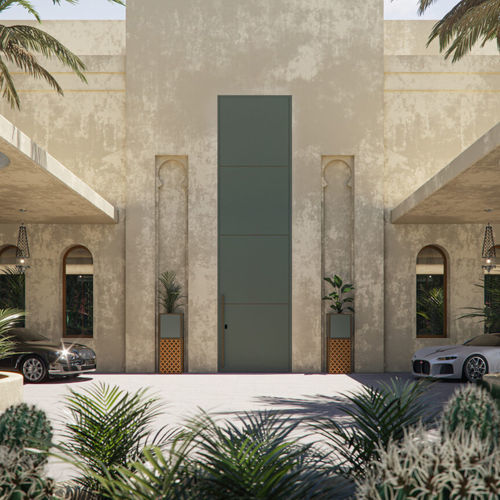 Porte d'entrée - COLOSSO - LINVISIBILE - en aluminium / à pivot / contemporaine