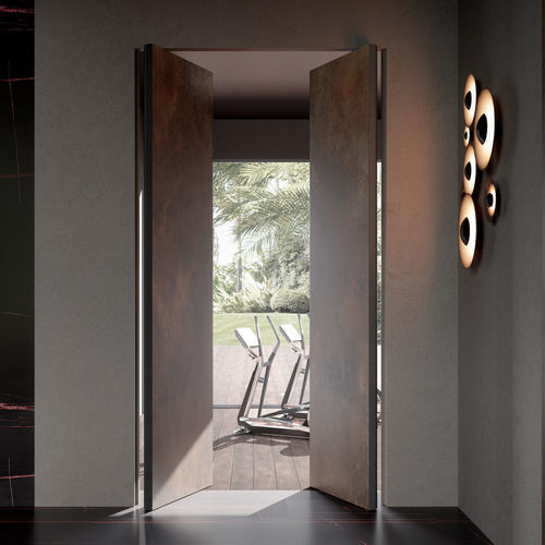 Porte d'intérieur - INFINITO 10 - LINVISIBILE - en bois / en verre / en aluminium anodisé