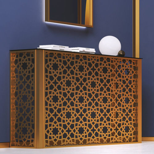 Console contemporaine - Orizzonte - LINVISIBILE - en bois / en verre / avec piètement en métal