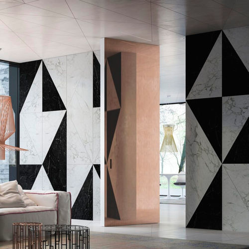 Revêtement mural pour intérieur - ORIZZONTE - LINVISIBILE - en bois / en céramique / en cuir