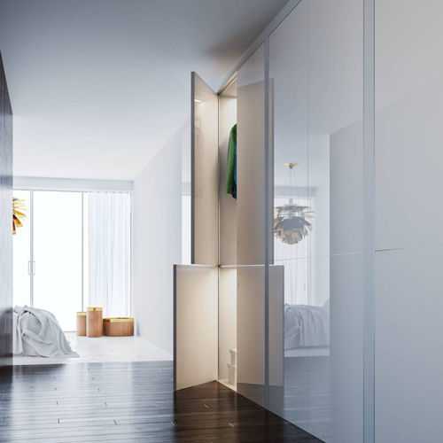 Porte de placard d'intérieur - EXTRA - LINVISIBILE - en bois / en aluminium / en stratifié