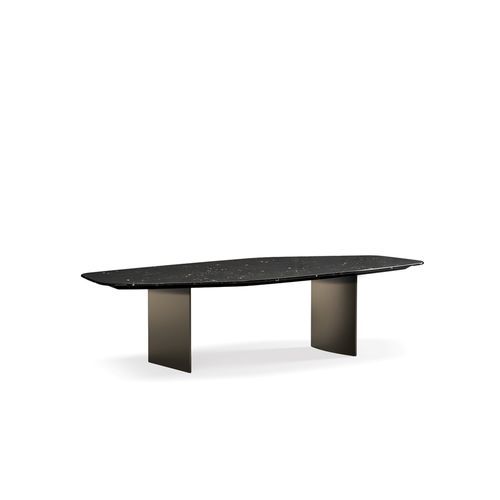 Table à manger contemporaine - LINHA LIVRE - Minotti - en ABS / en métal / en bronze