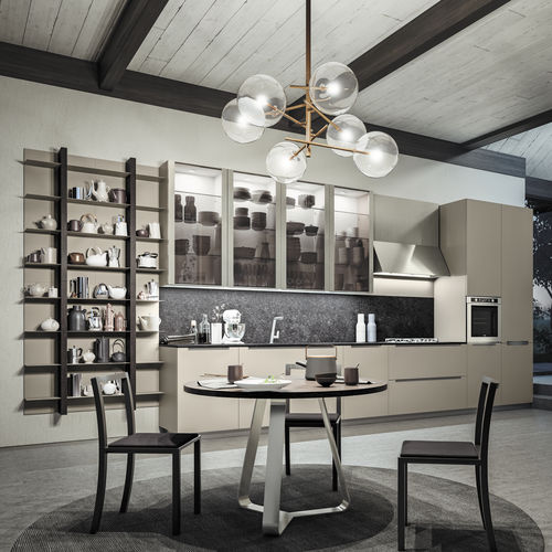 Cuisine contemporaine - LOUNGE - COMPOSIT - en stratifié / avec poignée intégrée / laquée